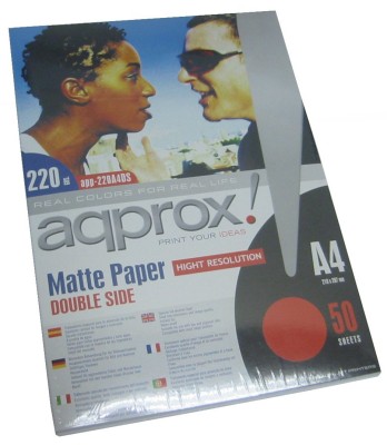 Approx Papel Mate A4 Doble Cara 50 Hojas 220g